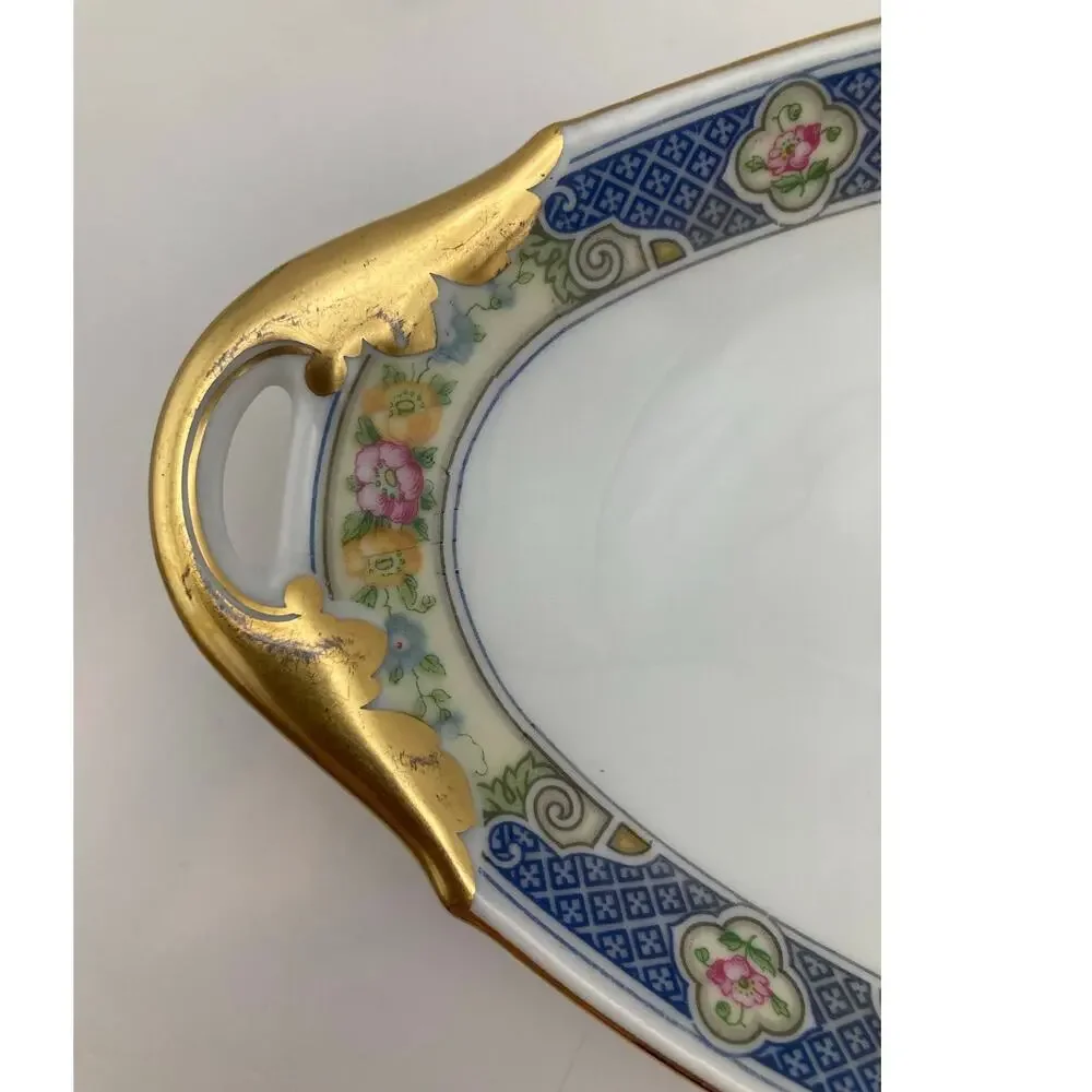 VTG Bohemia Ceramic Works Cecil Pattern Small Oval Au Gratin Dish Czechoslovakia